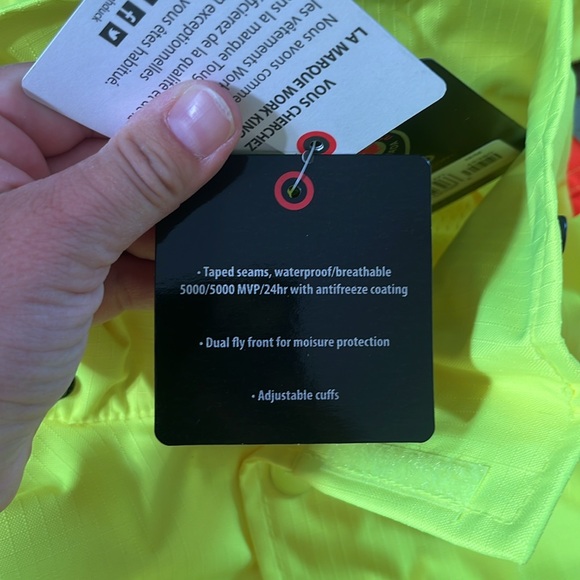 NWT Tough Duck Hi Vis Rain Coat - Picture 8 of 10